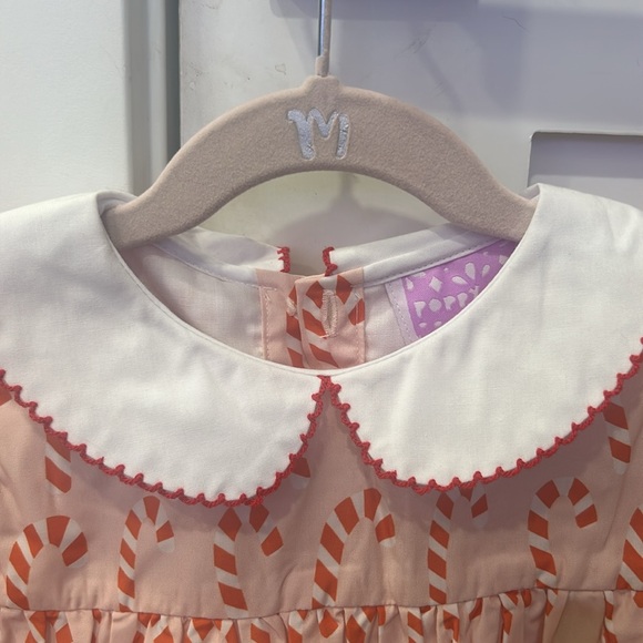 NWOT POPPY KIDS CO SMOCKED CANDY CANE BUBBLE SIZE 2T - Picture 5 of 9